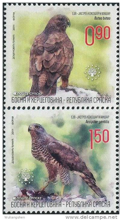 CP0184 Bosnia Republika Srpska 2011 Natural Protection Of The Eagle And The Eagle 2v MNH - Bosnie-Herzegovine