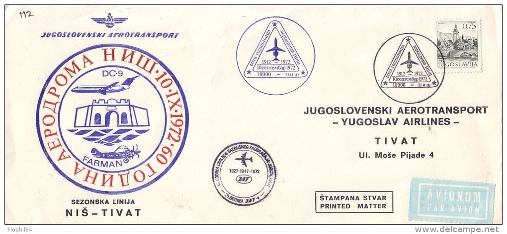 YOUGOSLAVIE-JUGOSLOVENSKI AEROTRANSPORT-YUGOSLAV AIRLINES. - Posta Aerea