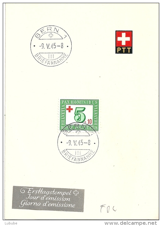 ET PTT Bögli  "Sondermarke Schweiz. Rotes Kreuz"        1945 - FDC