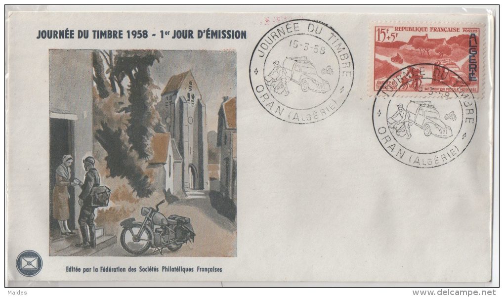 Oran Journée Du Timbre 1958 - Storia Postale