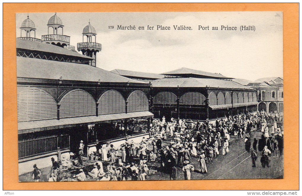 Marche En Fer Place Valiere Port Au Prince Haiti 1905 Postcard - Haïti