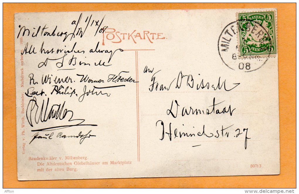 Miltenberg 1908 Postcard - Miltenberg A. Main