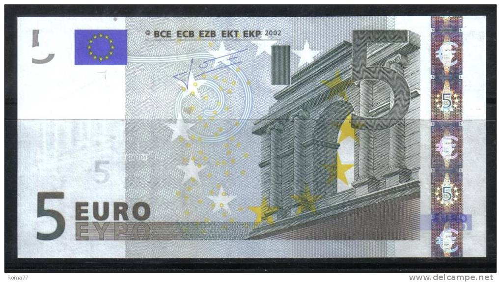 2ENG105 - IRLANDA , BANCANOTA Serie T - K003 D1  . Trichet . SEE PHOTO - 5 Euro