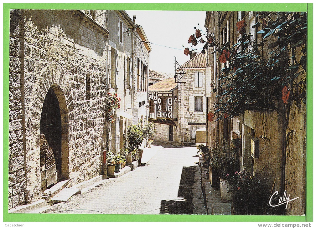 MONTCUQ / VIEILLE RUE FLEURIE.... / Carte Vierge - Montcuq