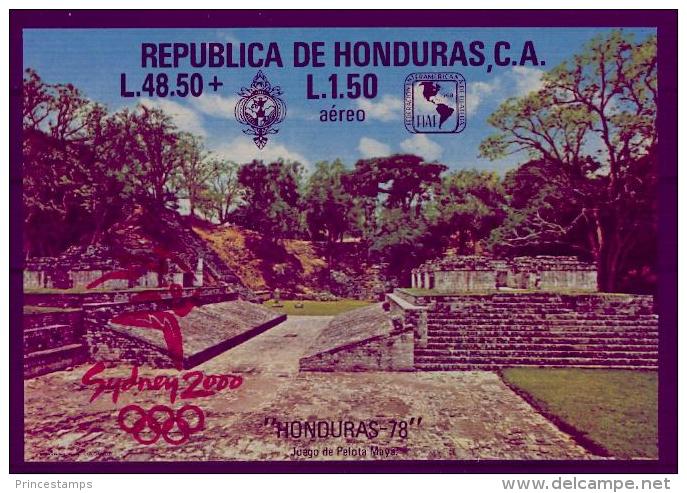 Honduras (2000) Yv. Bf. 64  /  Olympic Games - Sydney - Archaeology - Prehistory -Mayas - Mayan - Summer 2000: Sydney