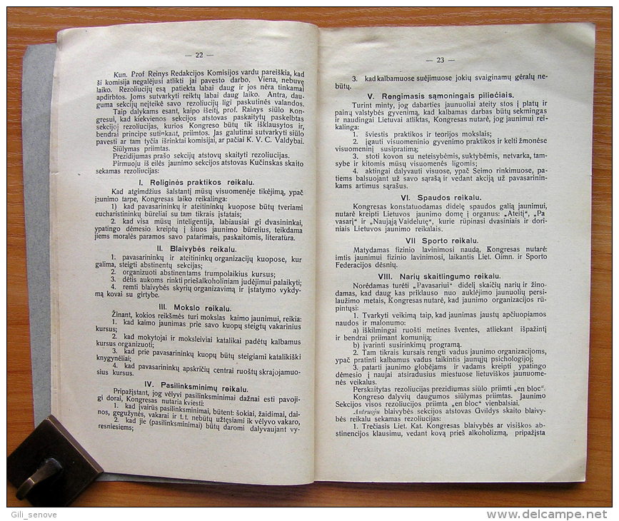 Lithuanian Book /III Lietuviu Kataliku Kongreso Darbai (Congress Works) 1924 - Old Books