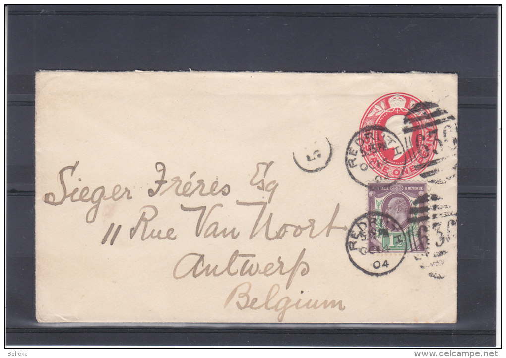 Grande Bretagne - Lettre De 1920 - Entier Postal - Oblitération Redruth - Expédié Vers La Belgique - Lettres & Documents