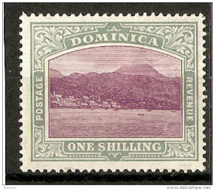 DOMINICA 1906 1s WMK CROWN CC CHALK-SURFACED PAPER SG 33a  MOUNTED MINT Cat £75 - Dominica (...-1978)