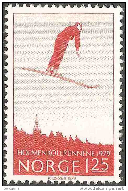 Norway Norge Norwegen 1979 Mi 791 YT 747 ** Crown Prince Olav Ski Jumping At Holmenkollen (1922) /  Kronprinz Olaf - Skisport