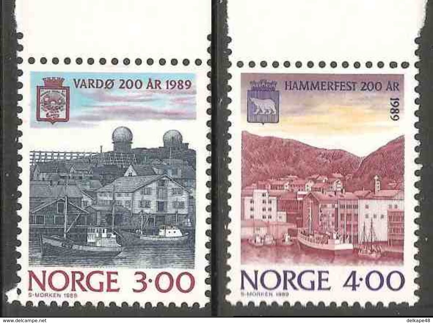 Norway Norge Norwegen 1989 Mi 1015 /6 YT 972 /3 SG 1055 /6 ** Harbour Of Vardø + Harbour Of Hammerfest / Hafen / Port - Andere(Zee)