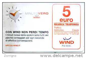 Ricarica Wind Minuto Vero - € 5,00 - 31.12.2016 - Schede GSM, Prepagate & Ricariche