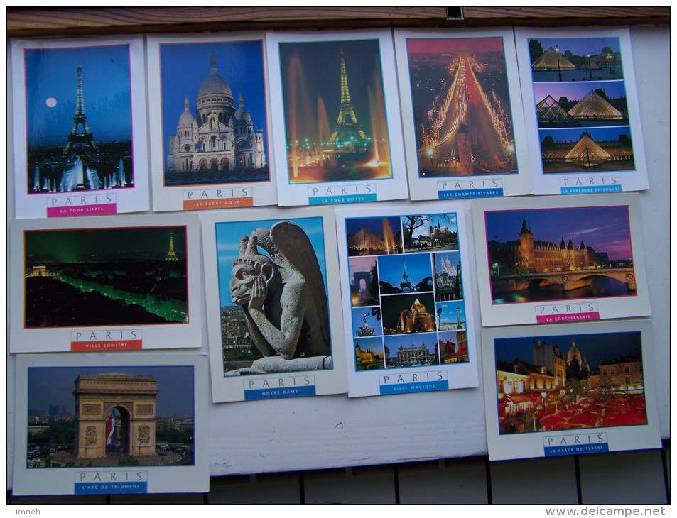 LOT 11 CARTES POSTALES CPM PARIS TOUJOURS TOUR EIFFEL ARC TRIOMPHE PONT CONCIERGERIE PLACE TERTRESACRE COEUR LOUVRE - Autres Monuments, édifices