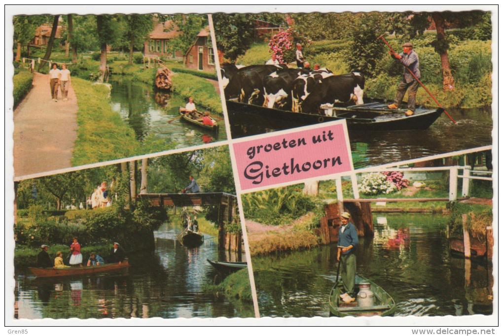 CPSM GIETHOORN, BONDSHOTEL CAFE RESTAURANT ELSEVIER, PRIMA KEUKEN, DE MOOISTE RONDVAARTEN, 9cm/14cm Environ, PAYS BAS - Giethoorn