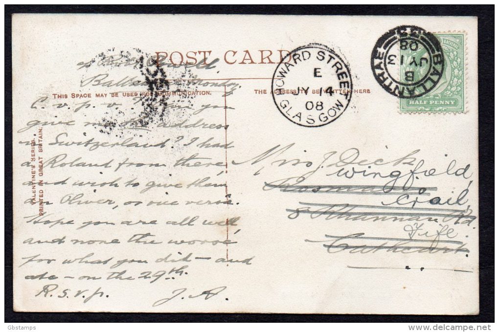 1908 Kennedy's Pass Near Ballantrae-Ayrshire-Posted Card As Scanned- Nice CDS Cancel - Ayrshire