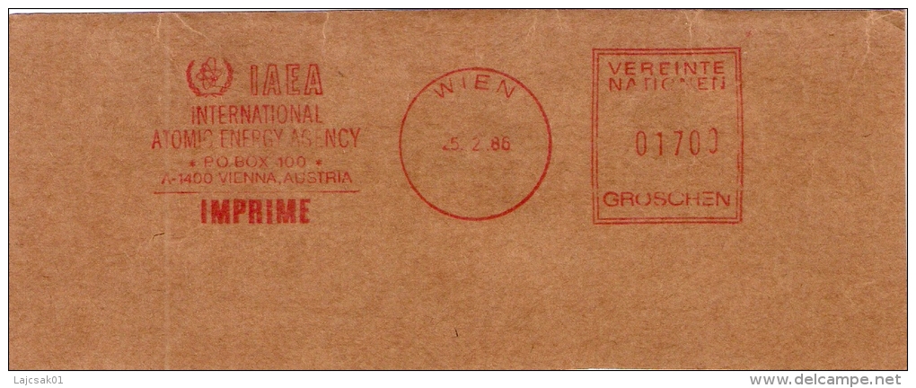 A1  IAEA International Atomic Energy Agency Vienna Machine Stamp Cut Fragment 1986. - Atom