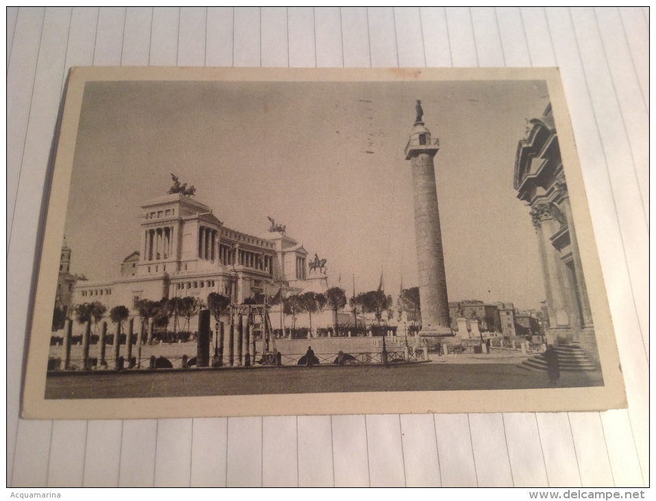 ROMA - Monumento A Re Vittorio Emanuele E Foro Traiano - Cartolina FG V 1937 - Altare Della Patria