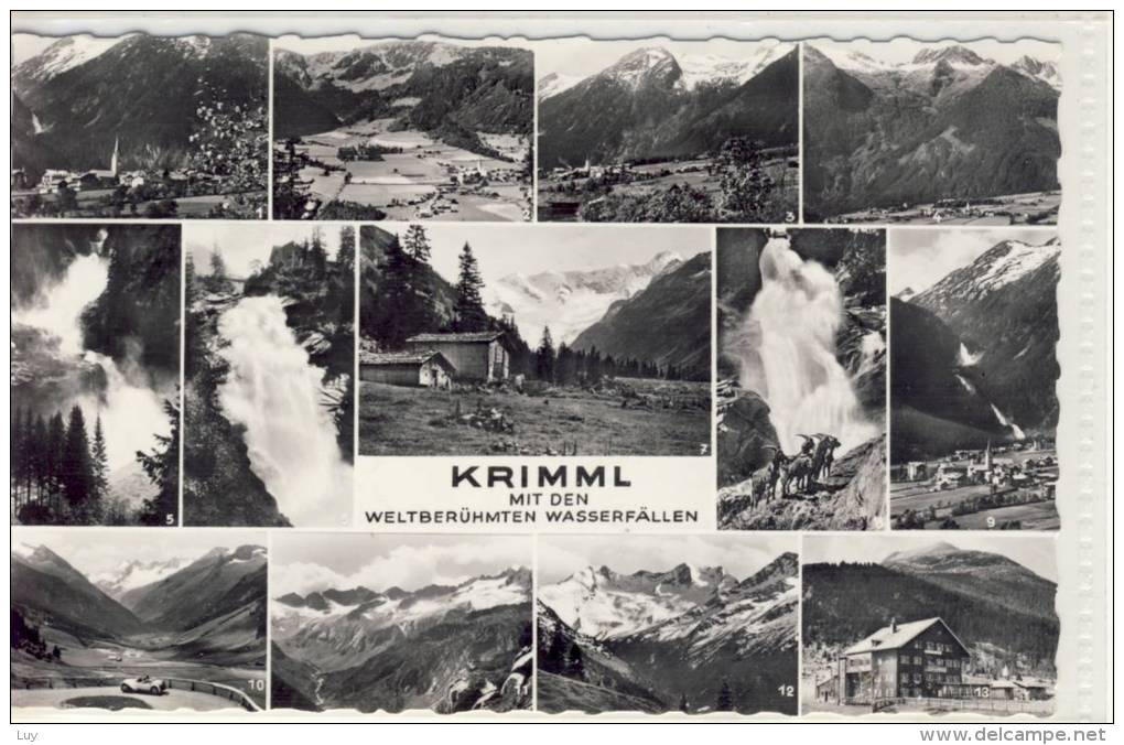 KRIMML Mit Den Weltberühmten Wasserfällen  S/w Mehrbildkarte - Krimml