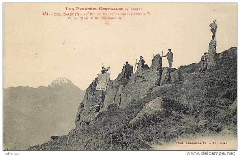 Hautes Pyrenees -ref A434- Col D Aspin -pic Du Midi De Bigorre -vu De Monné Rouge D Aspin  - Carte Bon Etat  - - Autres & Non Classés