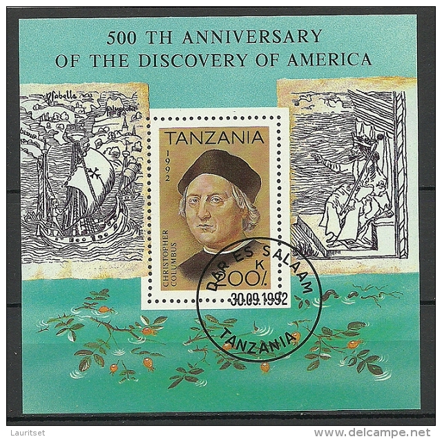 TANZANIA 2002 Block Christopher Columbus Discovering America 500. Anniversary O - Tanzania (1964-...)
