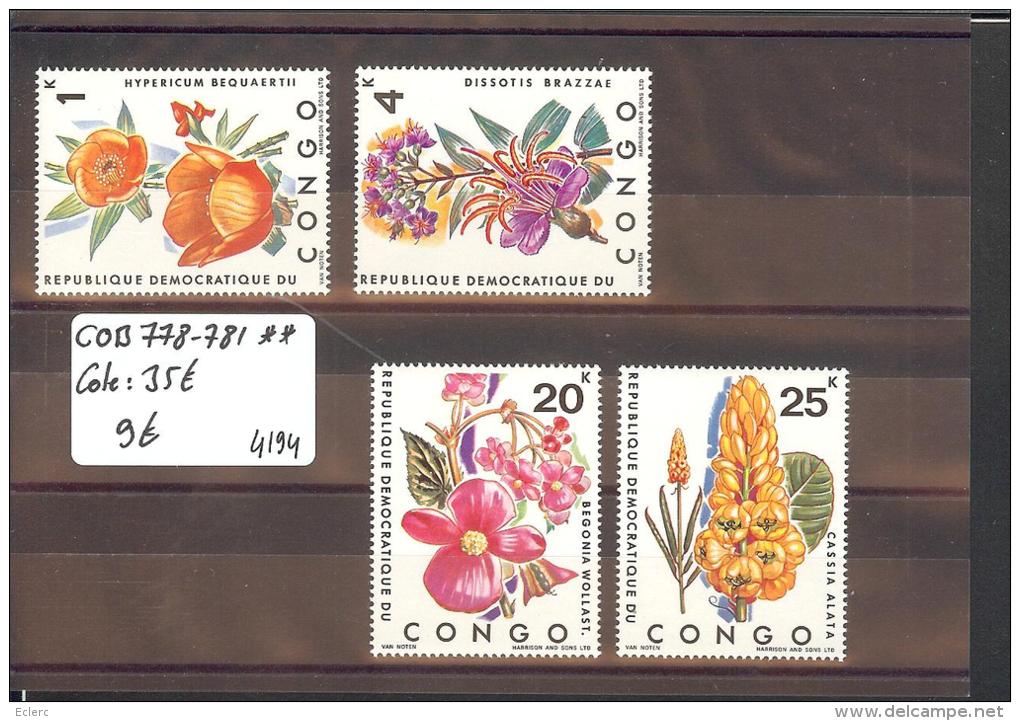 CONGO DEMOCRATIQUE - No COB 778-781  ** ( SANS CHARNIERE )  - COTE:35 € - Nuevas/fijasellos