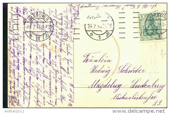 Prägekarte Personnage Kreis Ornament Muster Réunion Assemblée 14.7.1913 Hannover - Sonstige & Ohne Zuordnung