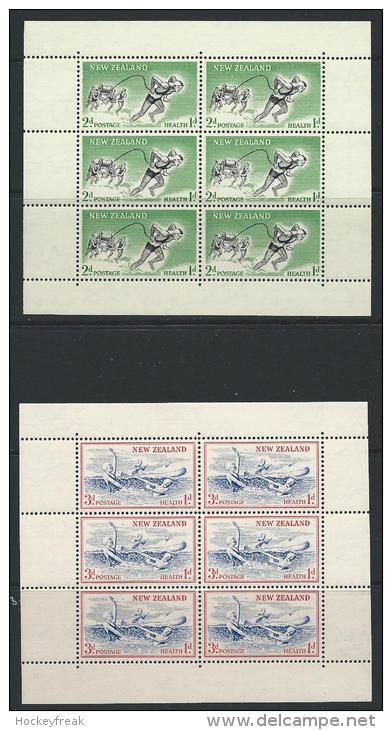 New Zealand 1957 - Health Stamps Miniature Sheets - Life Saving - Wmk Sideways MS762b VLHM/MNH Cat £6 SG2020 - Nuevos