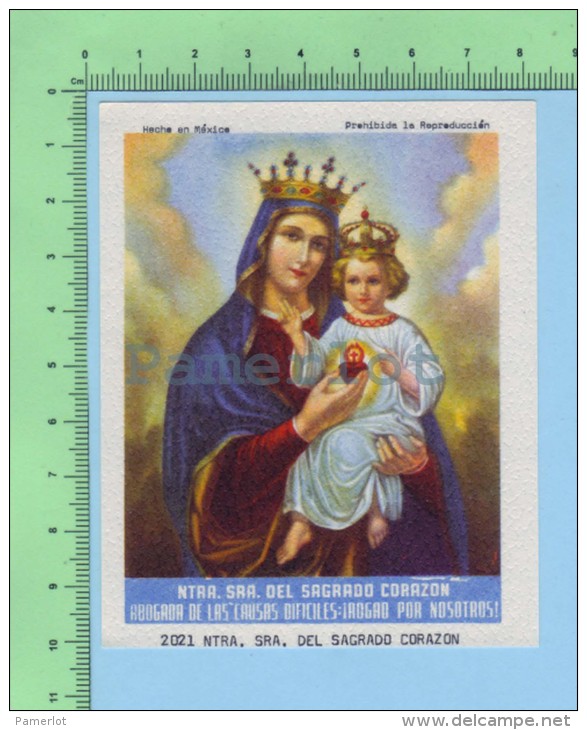 Mexico 2021 ( Ntra. Sra. Del Sacrado Corazon ) Santino Santini Holy Card Image Pieuse - Images Religieuses