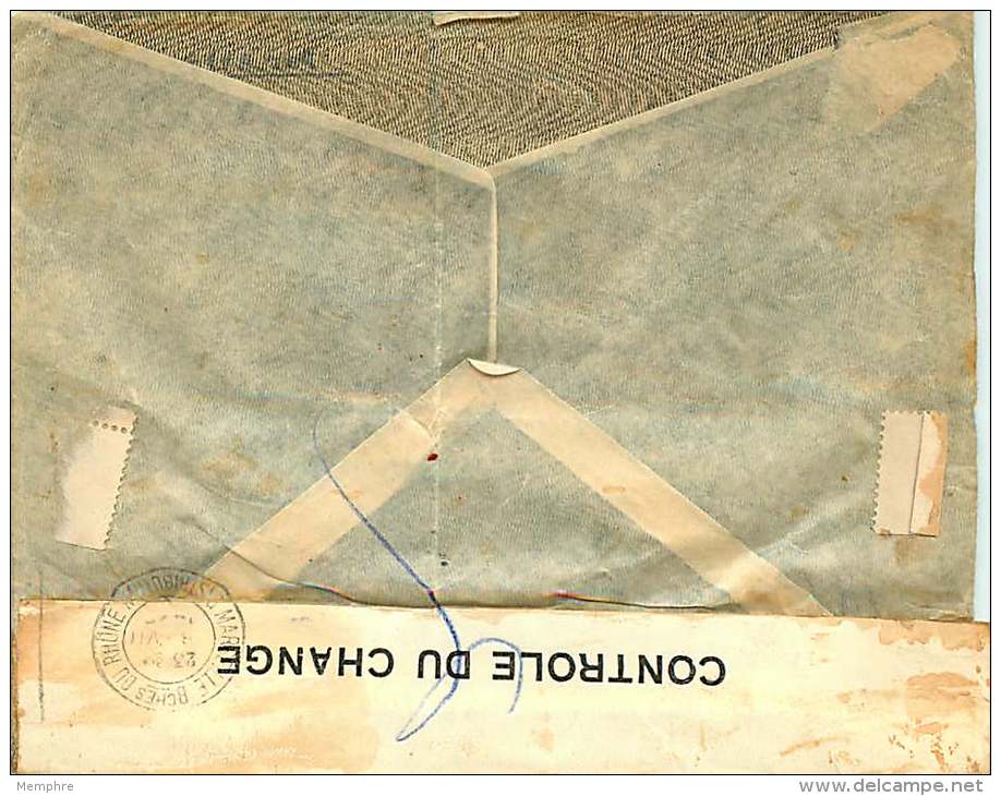 1938  Lettre Avion De Grèce Pour La France   Contrôle Du Change - Lettres & Documents