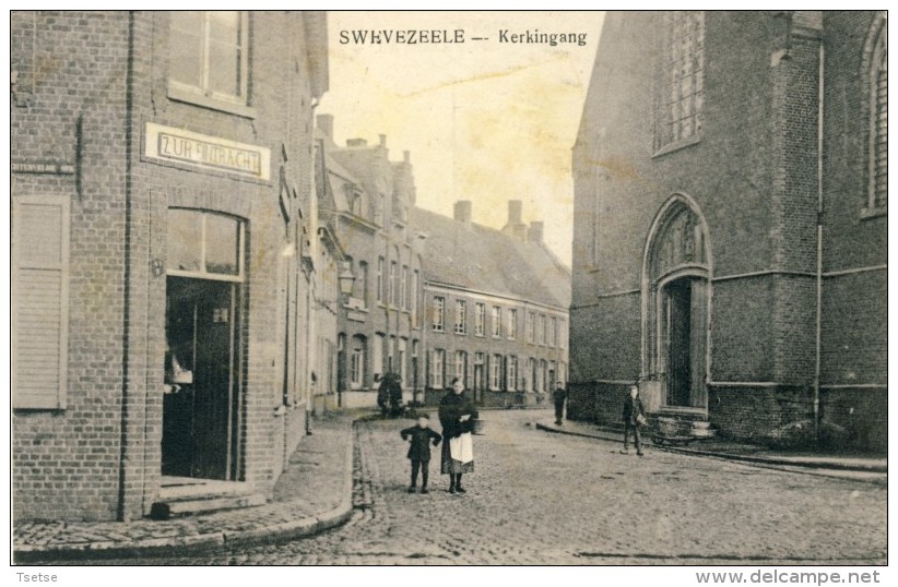 Swevezeele /  Zwevezele  - Kerkingang - Zur Entracht -1915 ( Verso Zien ) - Wingene