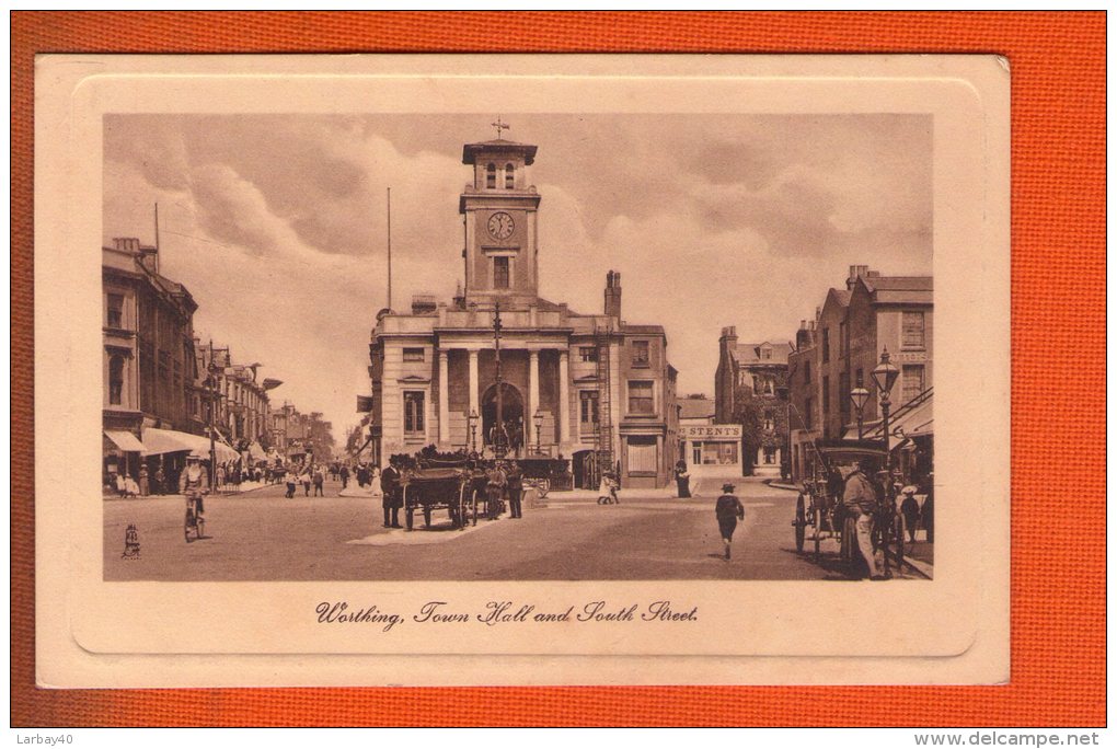 1 Cpa WORTHING South Street And Town Hall - Worthing