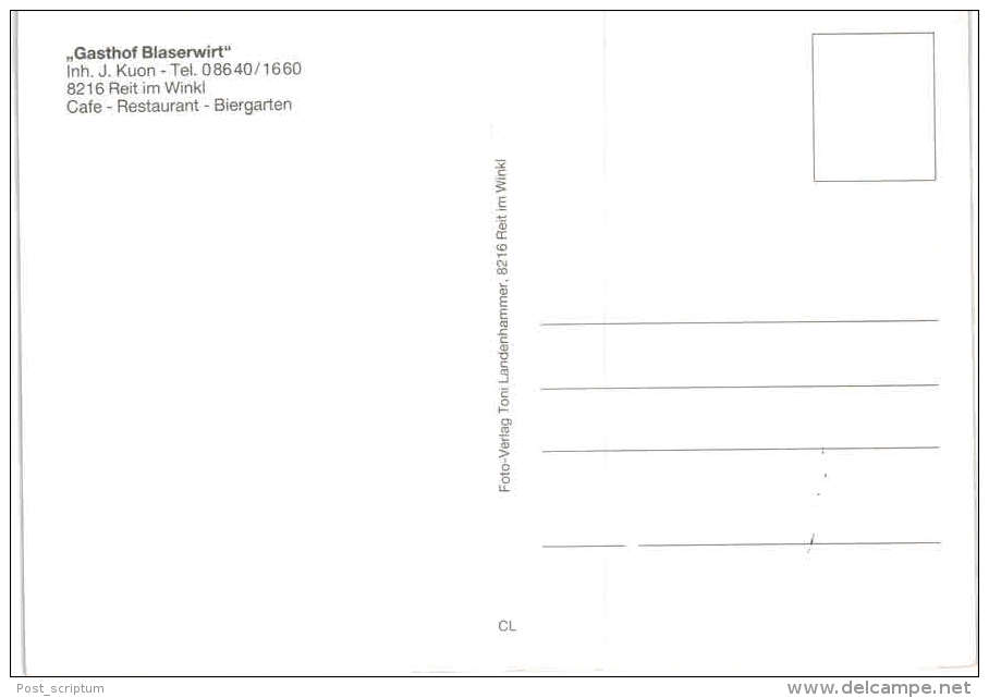 Allemagne - Reit Im Winkl - Gasthof Blaserwirt - 2 Karte - Reit Im Winkl