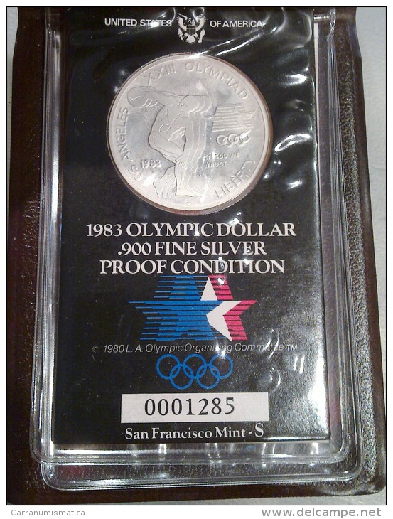 STATI UNITI 1 DOLLAR 1983 OLYMPIC SILVER DOLLAR BRILLIANT UNCIRCULATED - Gedenkmünzen