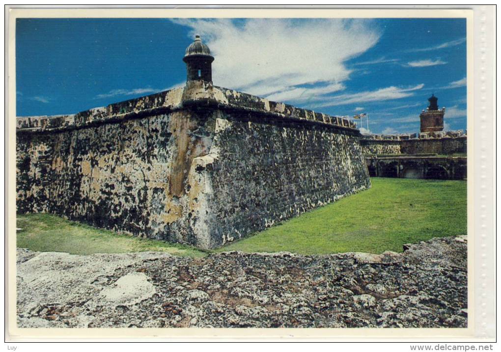 SAN JUAN, PUERTO RICO - AUSTRIA Bastion, Dry Moat, And Lighthouse At San Felipe Del Morro Castle - Puerto Rico