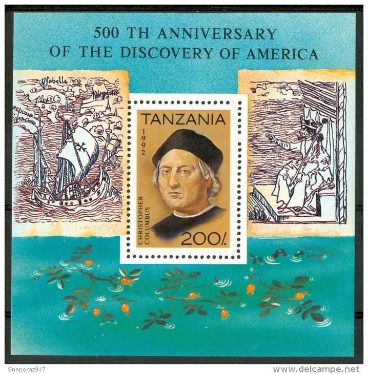 1993 Tanzania Cristoforo Colombo Navigatori Navigators Navigateurs Block MNH**B63 - Christoph Kolumbus