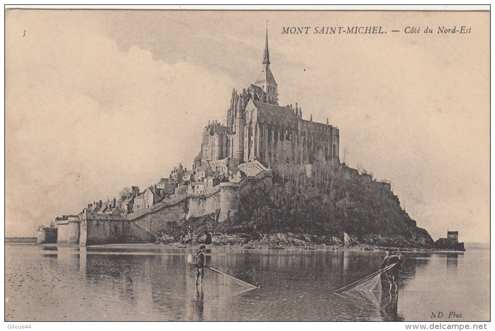 Mont Saint Michel Coté Du Nord Est Pécheurs De Crevettes Animée - Le Mont Saint Michel