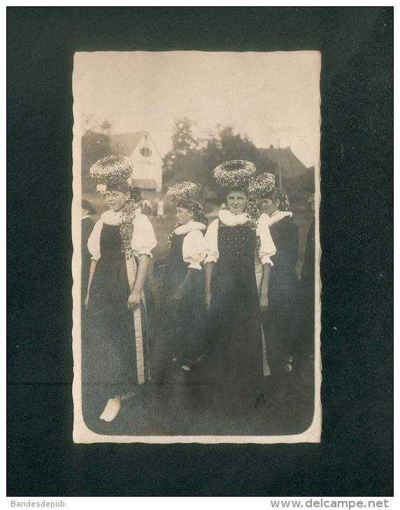 Carte Photo - Allemagne - Gutach A. Wolfach ( Jeunes Filles  En Costume Traditionnel Chapeau ) - Gutach (Schwarzwaldbahn)