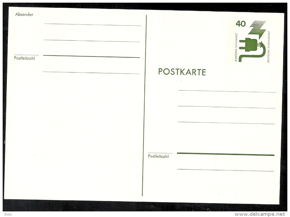 Deutschland BRD Ganzsache CP Postkarte Jederzeit Sicherheit Unfallverhütung Unfall 40 Pfg. Michel P 117 699 Yv  575 - Postkarten - Ungebraucht