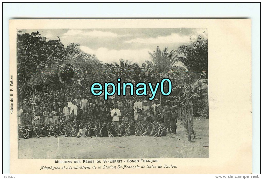 Bf - CONGO FRANCAIS - Néophytes Et Néo-chrétiens De La Station De Kialou - Cliché Patron - Congo Français