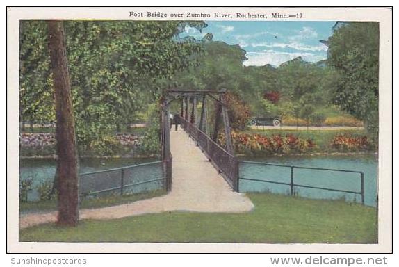 Minnesota Rochester Foot Bridge Over Zumbro River - Rochester
