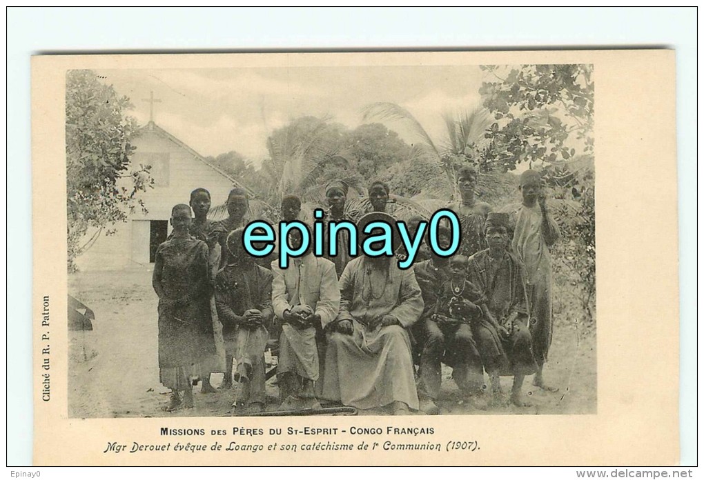 Bf - CONGO FRANCAIS - Mgr Derouet De Loango Et Son Catéchisme De 1 ére Communion (1907) - Cliché Patron - Congo Français