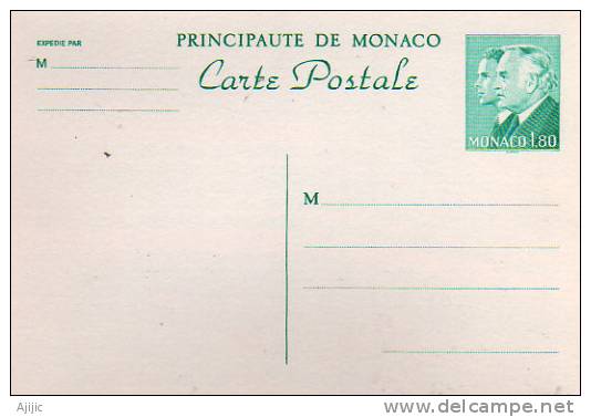 Entier Postal Neuf. Princes Rainier II  Et Albert II.  Neuf Non Circulé - Entiers Postaux