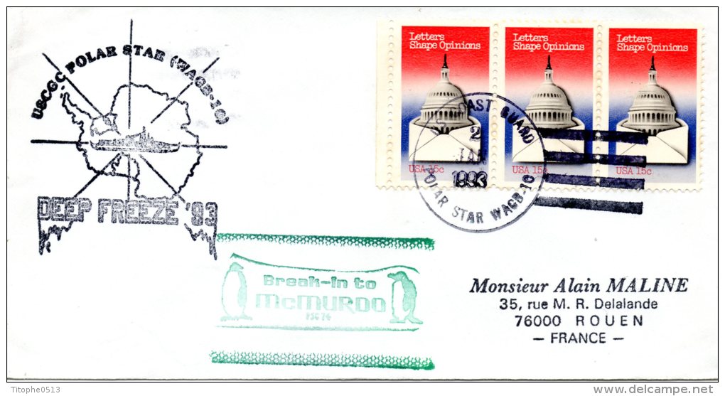 USA. Enveloppe Polaire De 1993. Deepfreeze´93 . - Forschungsprogramme