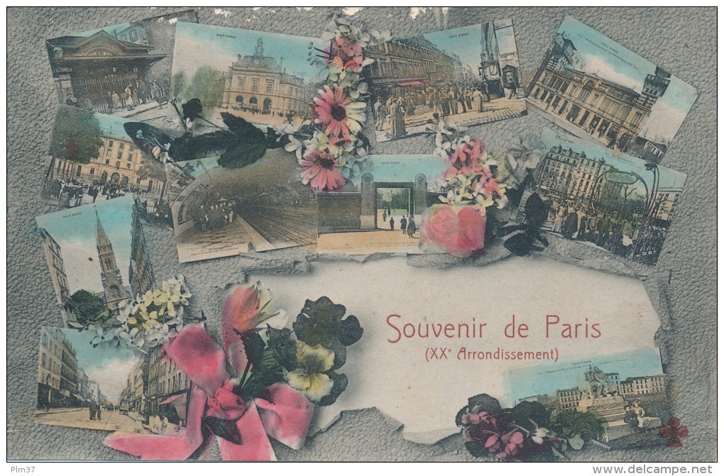 PARIS XX - Carte Souvenir Multi Vues - District 20