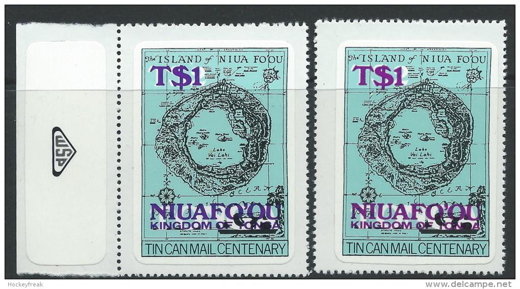 Niuafo'ou 1983 - 1p On 2p  With Deep Mauve Surch - Self-adhesive SG15a MNH Cat £12.50 SG2002!! - MUST See Description - Tonga (1970-...)