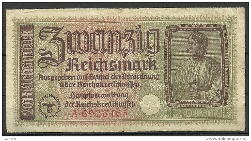 Deutschland Occupation Bank Note 20 Reichsmark Serie A - 2. WK