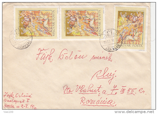 HISTORY IN PICTURES, POSADA BATLE, STAMPS ON COVER, 1972, HUNGARY - Cartas & Documentos