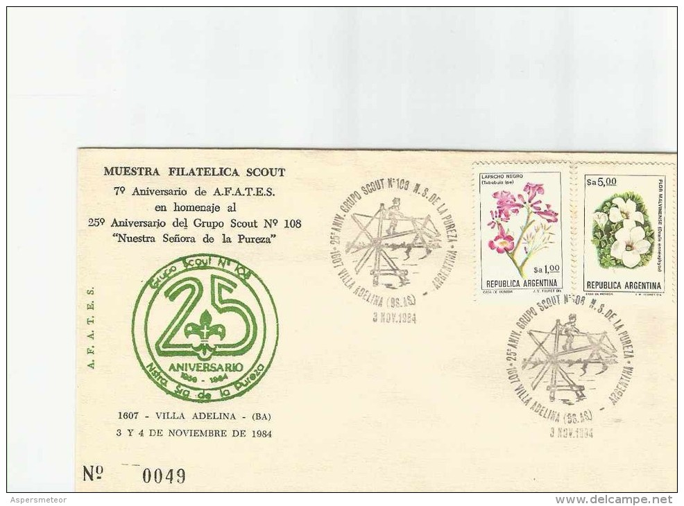 25 ANIVERSARIO DEL GRUPO SCOUT N° 108  SPECIAL COVER   FDC  MATASELLO   OHL - Autres & Non Classés