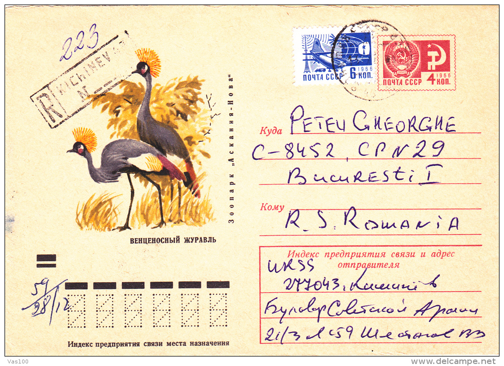 BIRD,COVER STATIONERY,1976,RUSSIA - Autruches