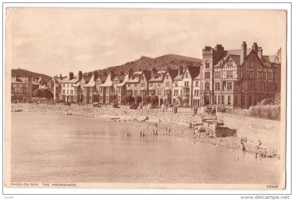 Wales - Rhos On Sea - Th Epromenade -  Beach - 1958 - Municipios Desconocidos