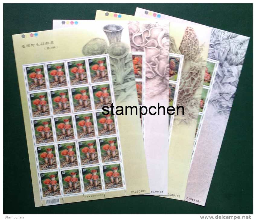 Taiwan 2013 Wild Mushrooms Stamps Sheets (III) Mushroom Fungi Flora Forest Vegetable - Verzamelingen & Reeksen